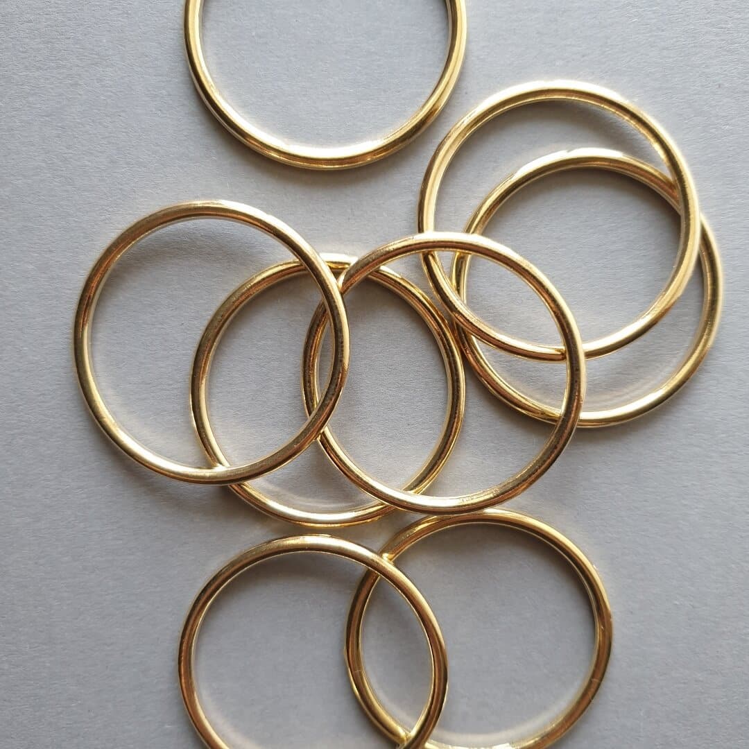 2x Metallring gold - 4 cm Durchmesser - Makramehänger -MetRing4cmgoldgold - Gokrea.com