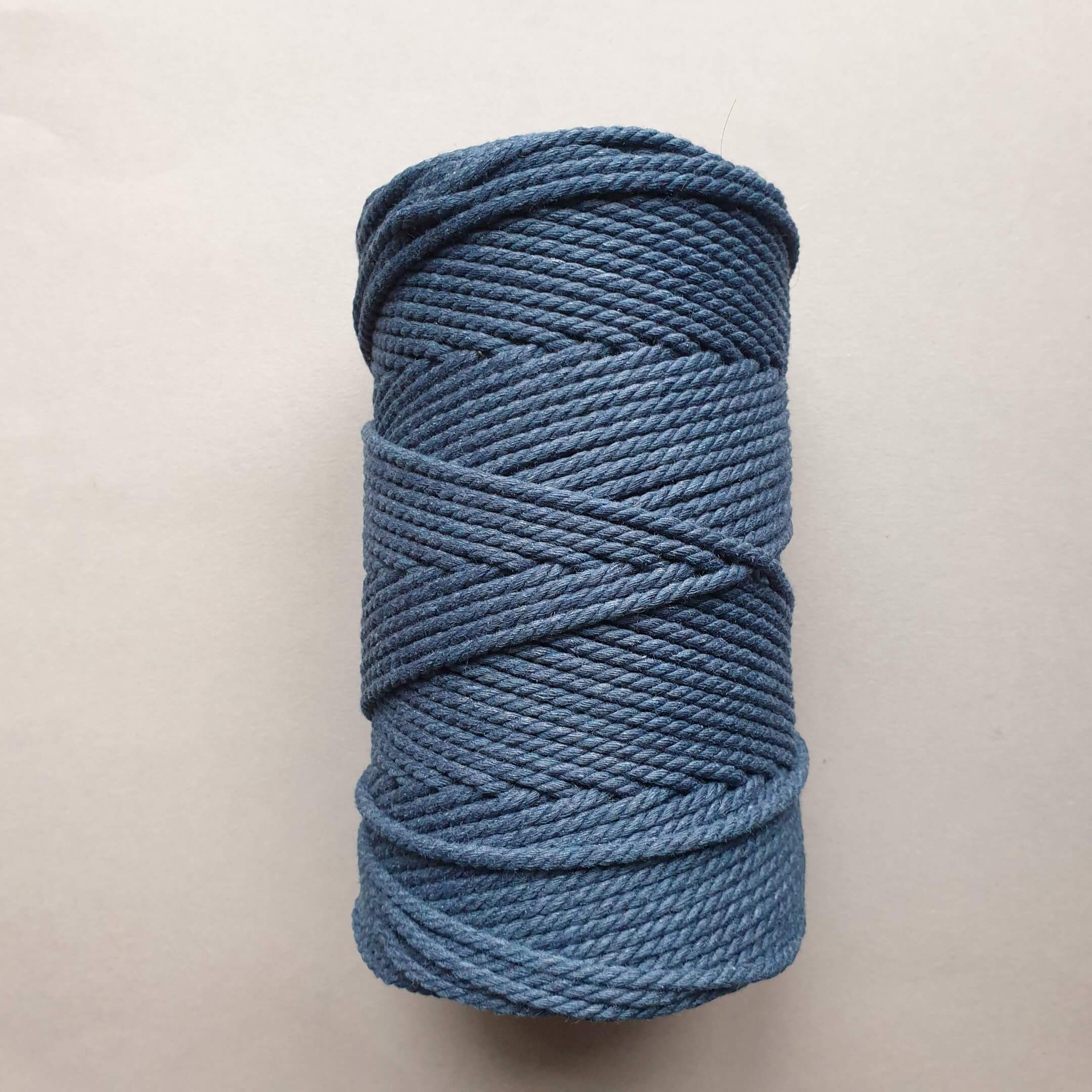 Macrame Kordel gezwirnt -GK3ply3mmJeansblau - Gokrea.com