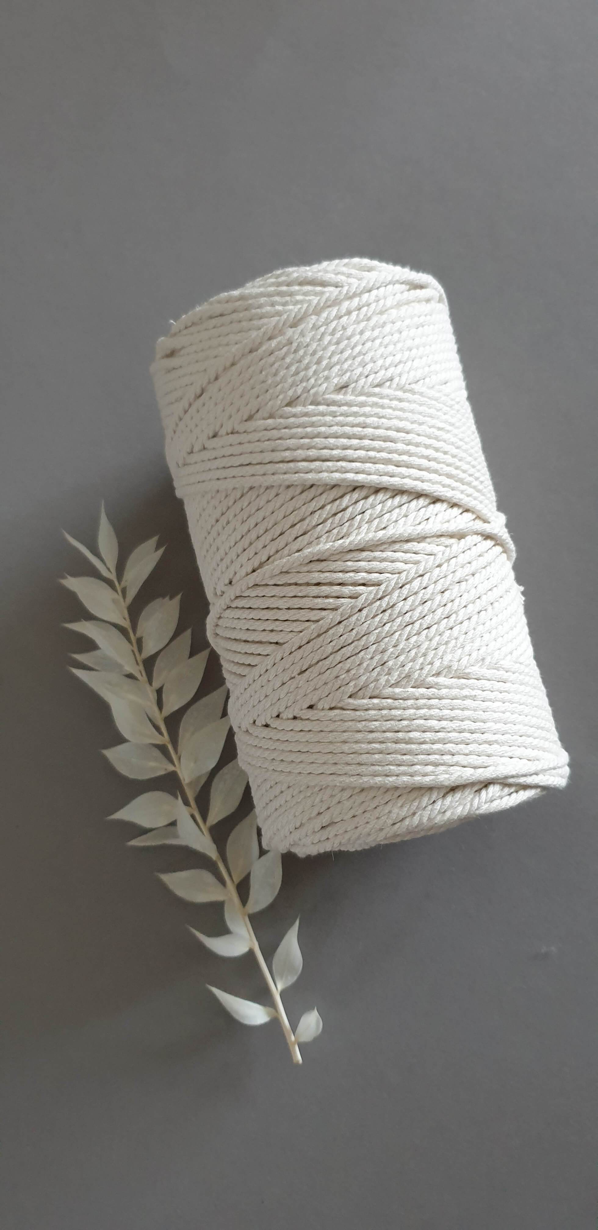 Macrame Kordel gezwirnt -GK3ply3mmNatur - Gokrea.com