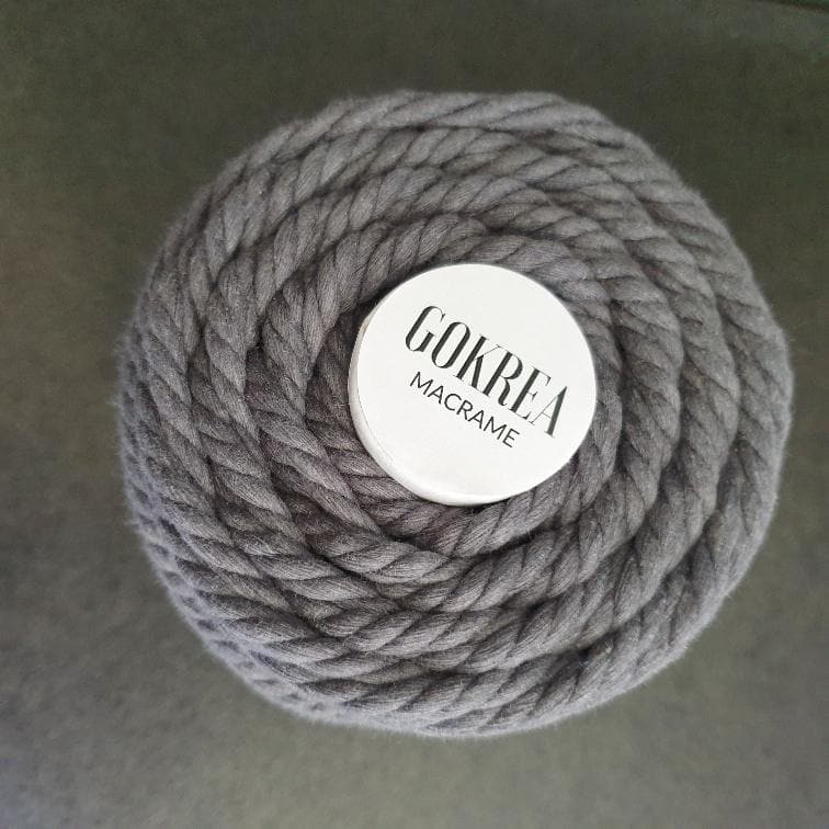 Macrame Kordel gezwirnt -CSMEC6mmGrau - Gokrea.com