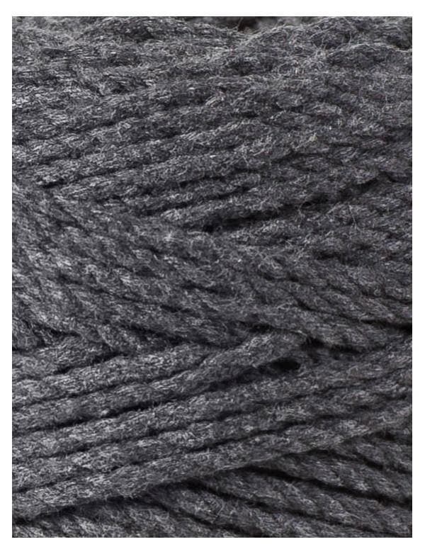Bobbiny 3ply, 3mm Macramee Baumwollseil, Schnur, Dunkelgrau -B3ply3mmDunkelgrau - Gokrea.com