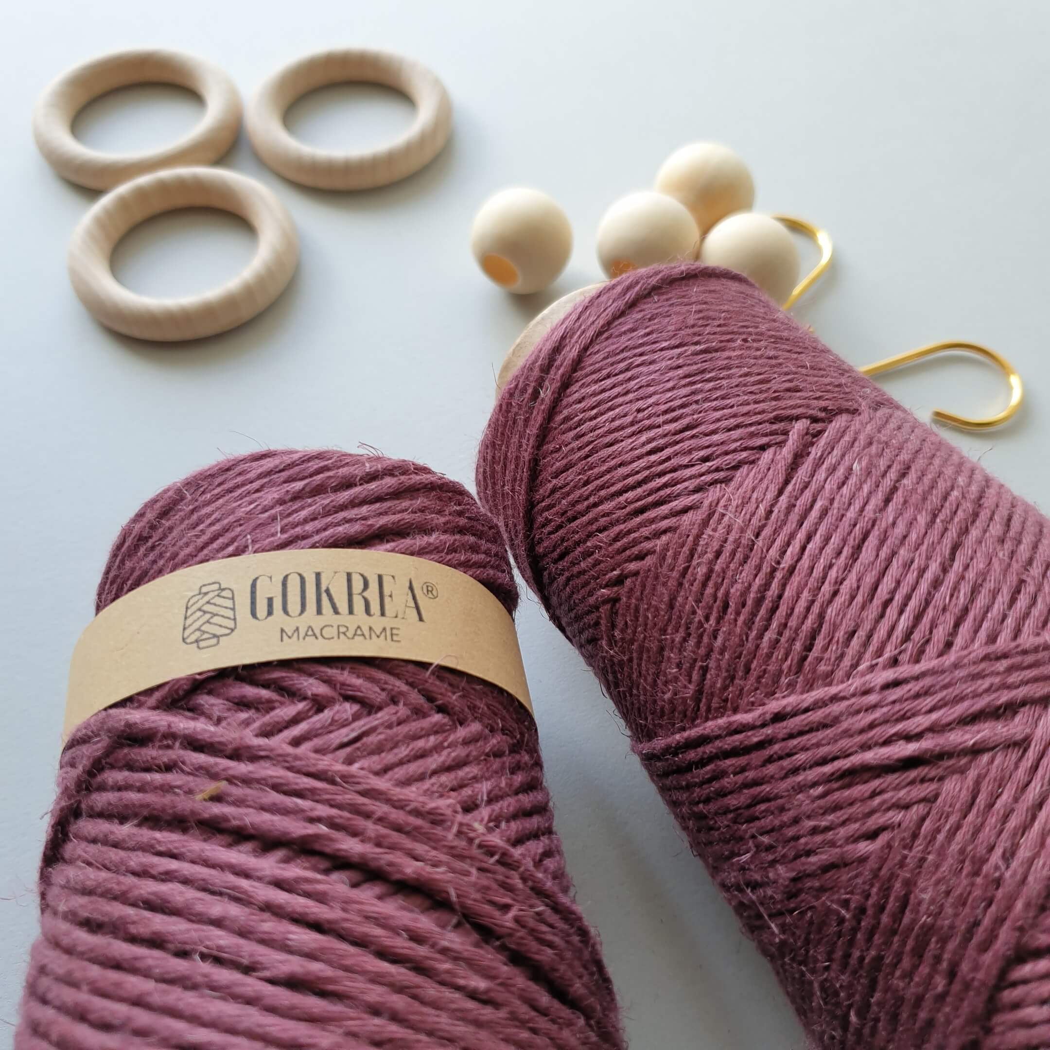 Rustic Leinen Gefärbt - Bordeaux - 2mm - 200gr - 140m -RusLinen140mBordeaux - Gokrea.com
